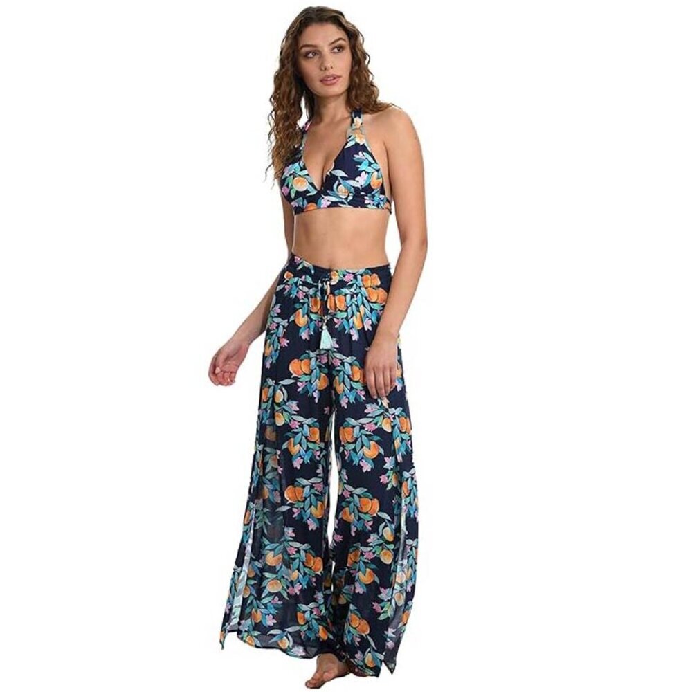 NWT Sunshine 79 Women's Peaches Wrap Palazzo Swim Cover Pants